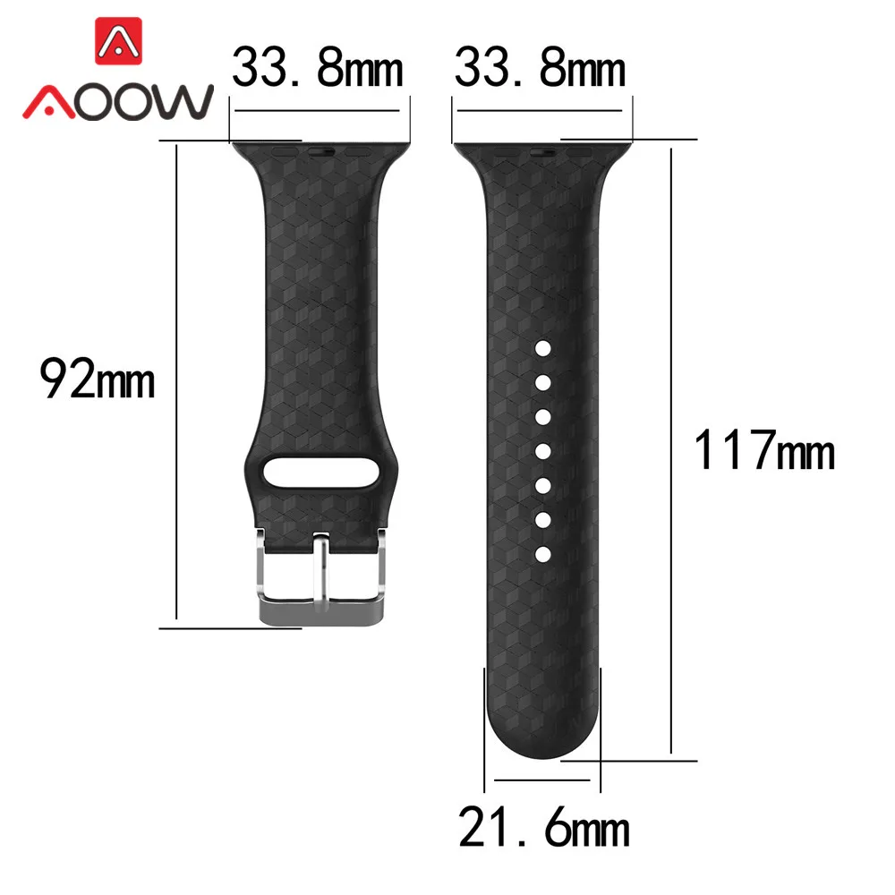Ремешок из мягкого силикона для Apple Watch 40 мм 44 38 42 резиновый спортивный мужской и