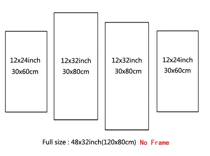 

no frame 4 Pieces Canvas Painting Vintage Home Decor Print Retro Bike Canvas Oil Painting Wall Picture Living Room Wall Painting