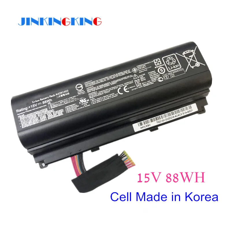 

Korea Cell A42N1403 Laptop Battery for ASUS ROG G751 G751JY G751JM G751JT GFX71JY GFX71JT A42LM9H A42LM93 4ICR19/66-2