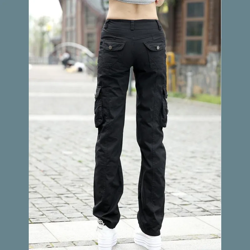 Размера плюс Pantalon Femme Для женщин тренировочные хлопковые военные армейские брюки карго комбинезоны для девочек прямые брюки с несколькими карманами, брюки