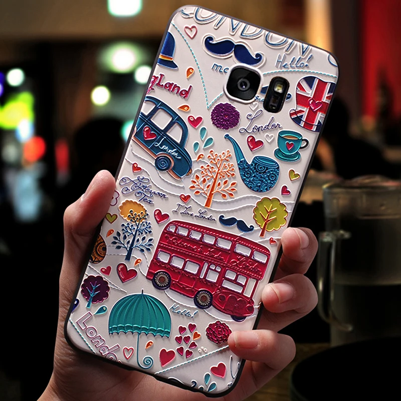 Чехол YonLinTan Luxury Coque Cover для Samsung Galaxy Note 5/Note5 из мягкого 3D силикона с оригинальным рисунком на задней панели.