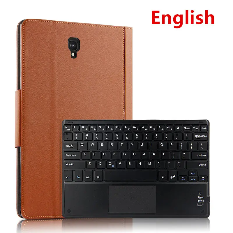 brown English Чехол для samsung Galaxy Tab S4 10,5 SM-T830 T835 T837 Bluetooth Клавиатура Защитный чехол из искусственной кожи Tab S4 10," чехол для планшетного ПК - Цвет: brown English