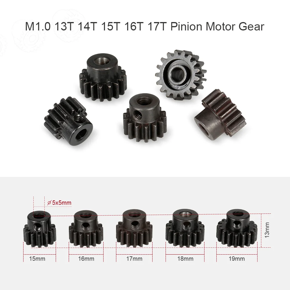 Металлическая Шестерня мотора M1.0 13T 14T 15T 16T 17T для радиоуправляемой машины 1/8 RC