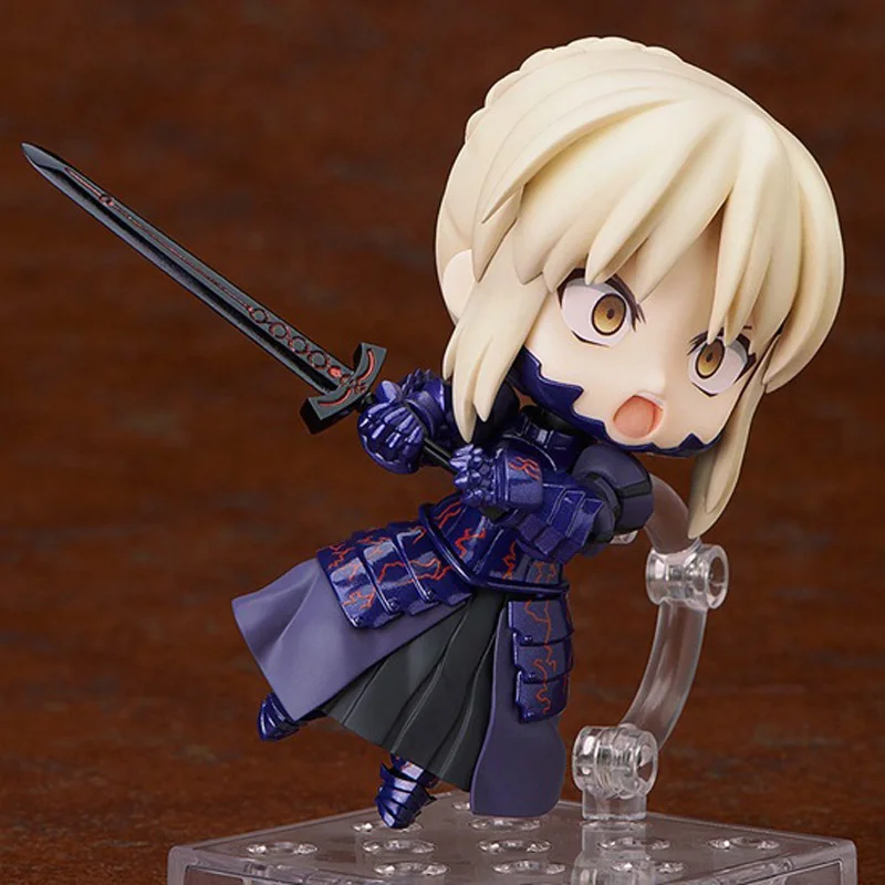 Японский Аниме Фигурки Симпатичные Nendoroid Fate Stay Night Black Сабер Модель Игрушки 10 СМ