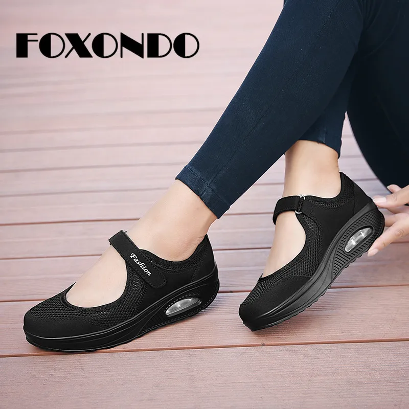 FOXONDO/2019 г. летние модные женские туфли на плоской платформе женская Повседневная