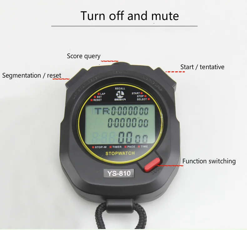 Stopwatch timer referee sports fitness electronic stopwatch countdown timer. 10/30/60/100 road. | Инструменты