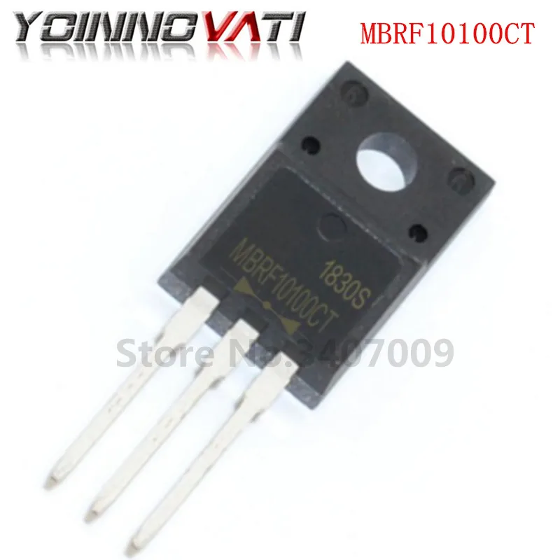 10 шт./лот MBRF10100CT 10100 MBRF10100 TO 220 диод Шоттки с выпрямителем А Вольт 100 Dual|Соединители| |