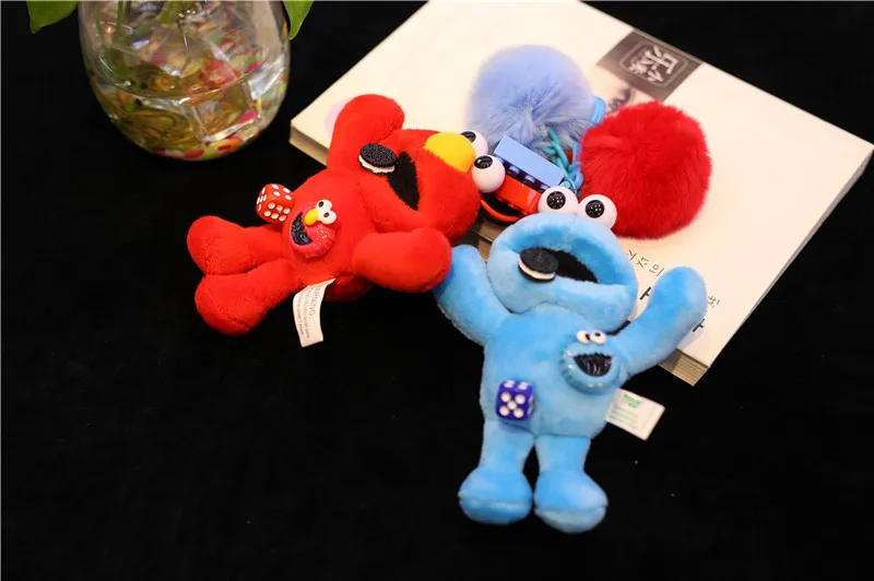 " печенье монстр брелок-плюшевая игрушка Elmo Сумочка мягкая кукла высокого качества подарок для девочек и влюбленных 12 шт./партия