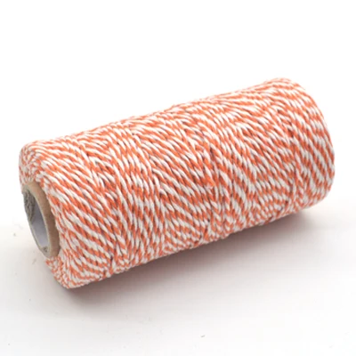 orange 607 100 м/рулон 2ply Bakers Шпагат Веревка хлопок шнуры Веревка для дома Рождественский подарок ручной работы упаковка ремесла проекты DIY - Цвет: orange 607