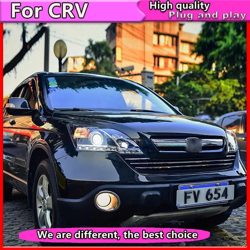 Автомобильный Стайлинг для Honda CRV фары 2007-2011 светодиодные с ангельским глазом DRL