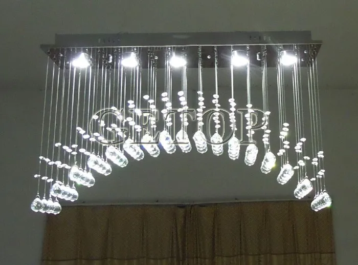 Best Price Modern K9 Crystal Chandeliers Arched Rectangle Ceiling Lamp LED Fixture Lighting Bar Light curtain lights | Лампы и