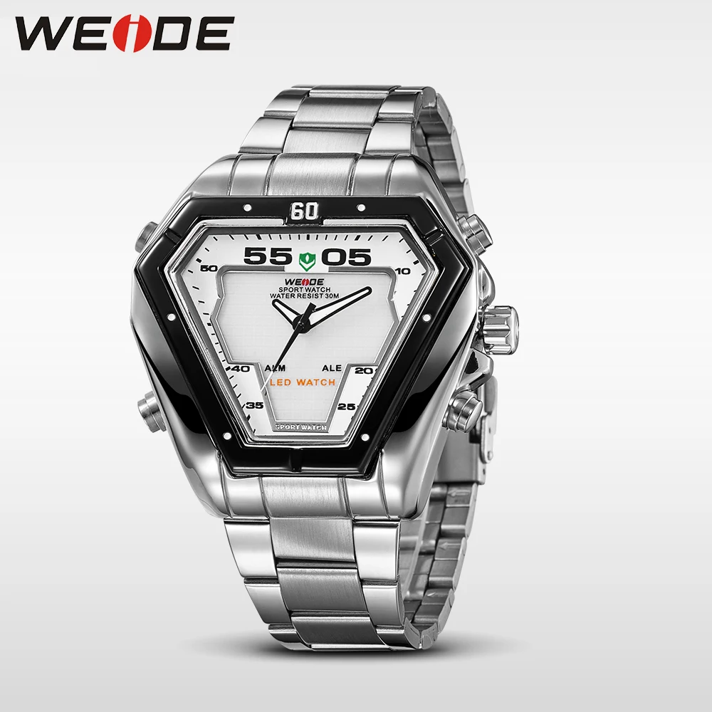 Часы WEIDE мужские модные роскошные кварцевые ремешок из нержавеющей стали