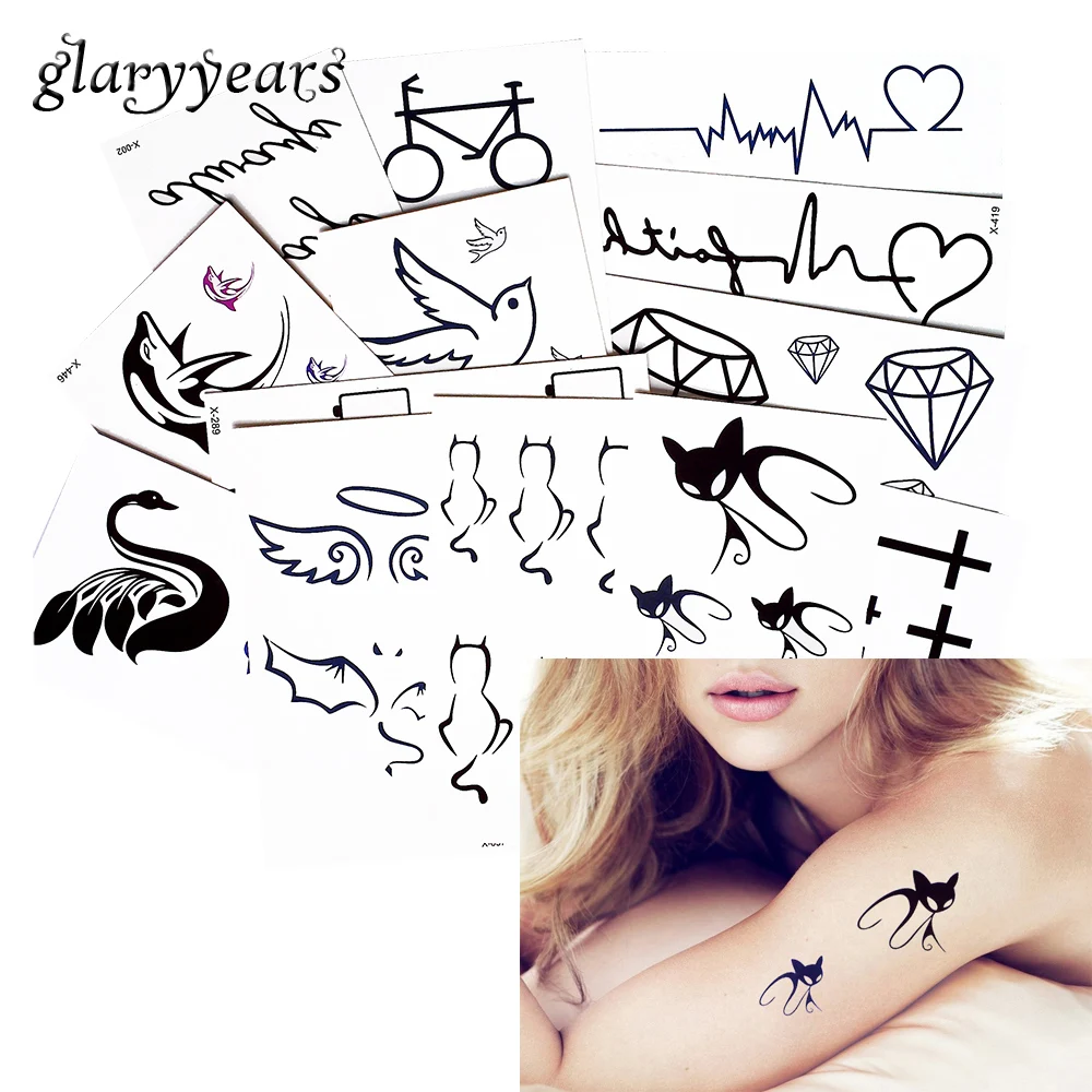 1 шт. временная татуировка на шею и грудь|tattoo sticker|tattoo neckdolphin tattoo |