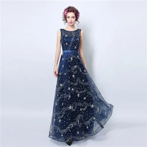 Пром Платье Без Рукавов It's YiiYa, Вечернее Платье Blue Fashion Designer, Простые Bling Блестками, Элегантные Платья Выпускного Вечера, LX208,Лето - Цвет: deep blue