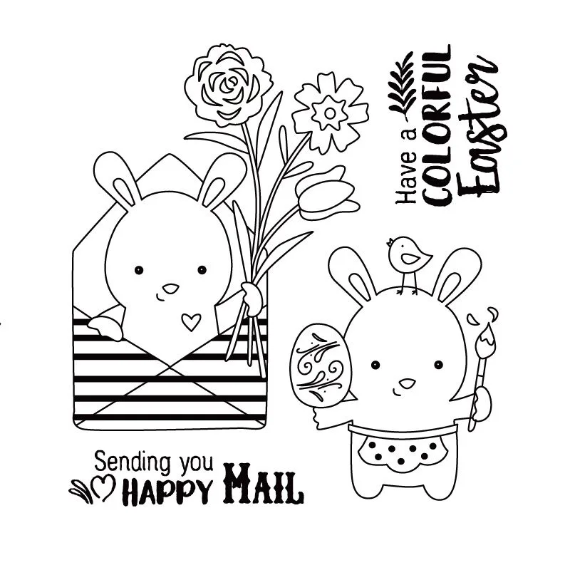 FXL Happy Mail прозрачные штампы для скрапбукинга DIY/изготовление карт/Детские