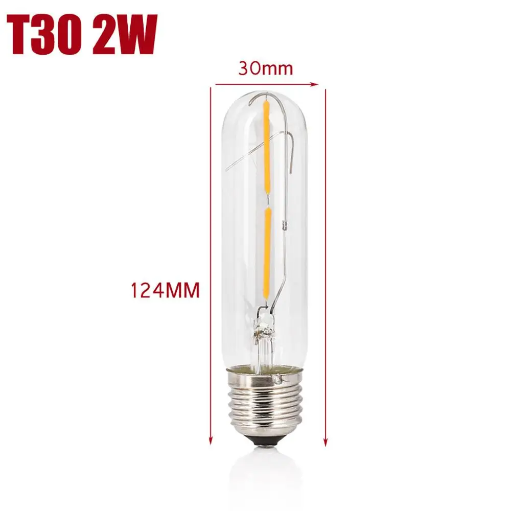 T30 2W 220V 1 шт. ампульная свеча Luz E27 T30 светодиодный светильник Эдисона 2 Вт 3 Вт 4 Вт 5 Вт 6 Вт 7 Вт 8 Вт лампа накаливания Ретро лампа свеча светильник ing AC220V светодиодный светильник - Испускаемый цвет: T30 2W 220V