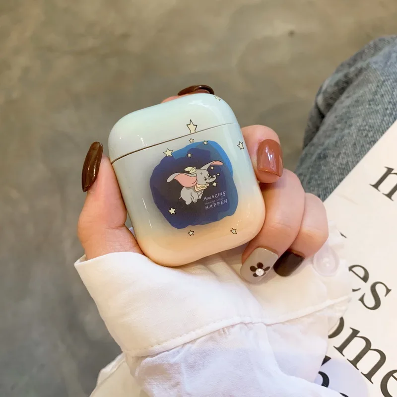 white Милый чехол kawaii DUMBO little elephant для Airpods прекрасный мультяшный образ идеальный дизайн Apple Airpods2 bluetooth чехол для наушников - Цвет: white