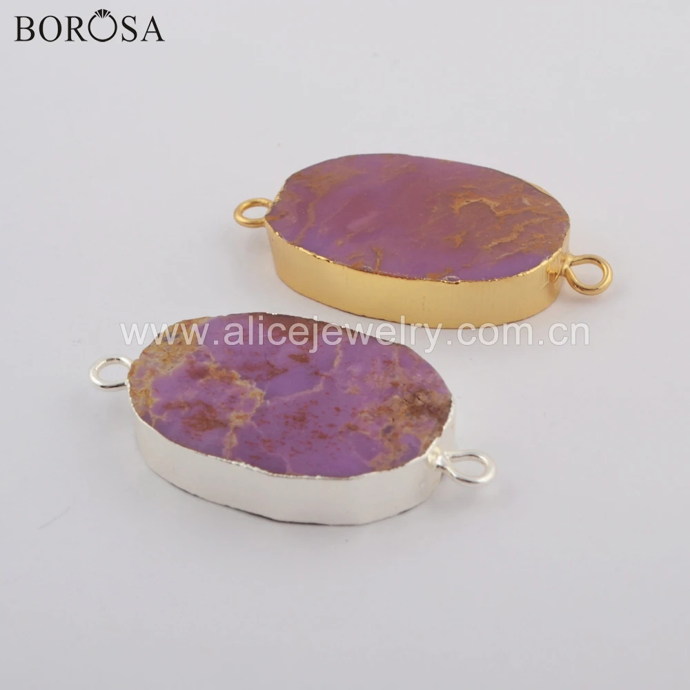 BOROSA 5 шт. свободной формы золотого цвета мусковит сугилит разъем двойные подвески