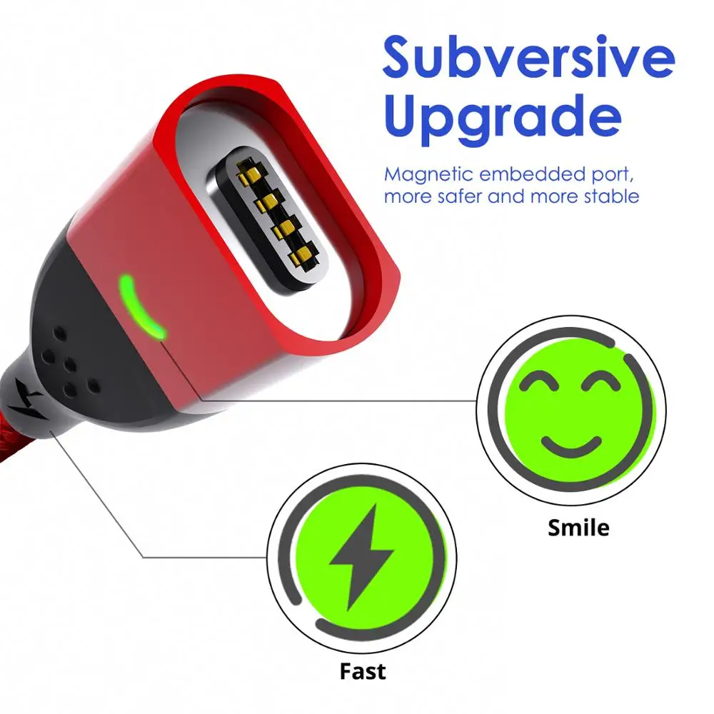 USB Type C Магнитный кабель быстрое зарядное устройство провод магнит Быстрая