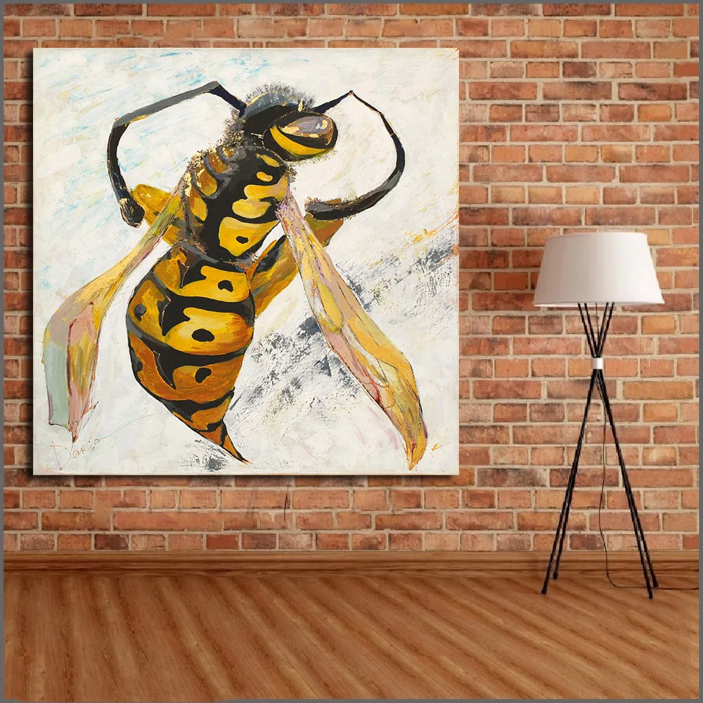 Wlong искусство моды печати масляной живописи Холст животных васп стены искусства