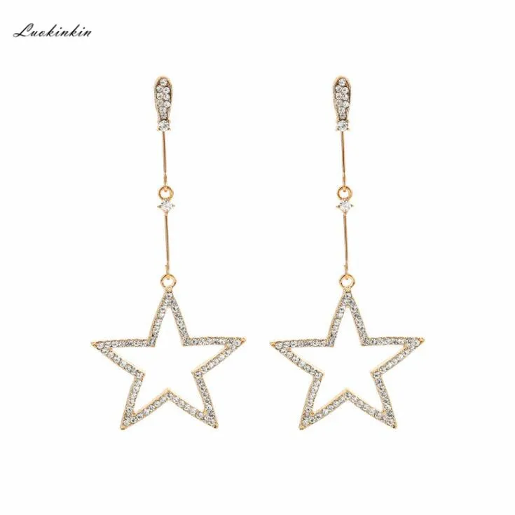 2019 Кристалл пятиконечные в форме звезды со стразами кулон корейские серьги