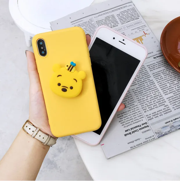 3D милый чехол с кольцом для iPhone 6S 7 8 plus X XR XS Max samsung galaxy S10 S7 S8 S9 Note 9 |