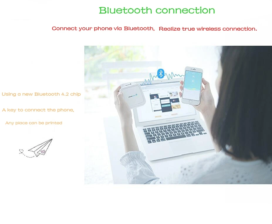 Новая английская версия Gt1 портативный принтер наклейки Bluetooth 4,2 беспроводной мини телефон фото USB карманный принтер+ 3 рулона наклейки
