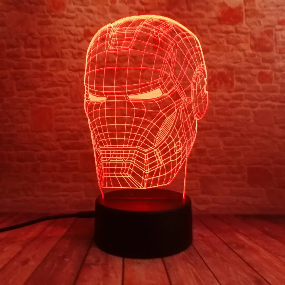 Marvel Мстители легенды 3D искусство Железный человек маска герой фигура Ночной