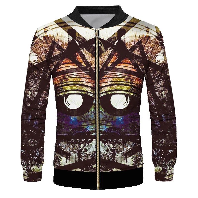 OGKB куртка на молнии Осенняя мужская Новинка Топ с длинным рукавом 3D Печатный