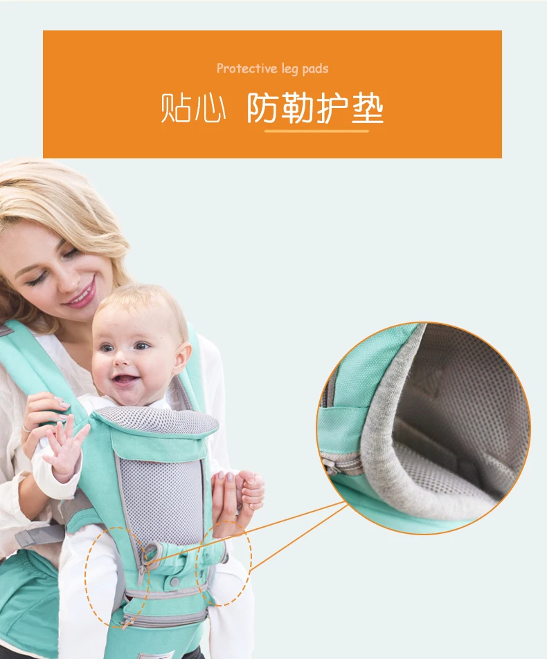 AIEBAO Baby Hipseat Рюкзак Mochila дышащие Эргономичные рюкзаки-кенгуру для тазобедренного сустава Детский костюм на лямках, Обёрточная бумага слинг