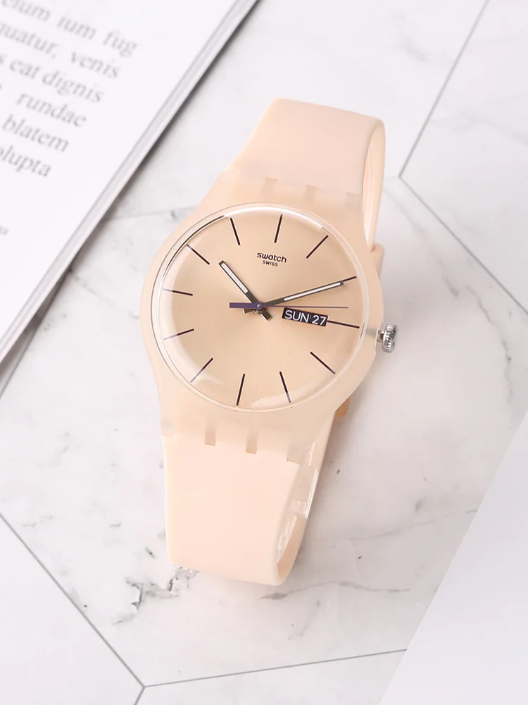 Часы swatch оригинальные яркие кварцевые часы Студенческая Пара часы SUOT700