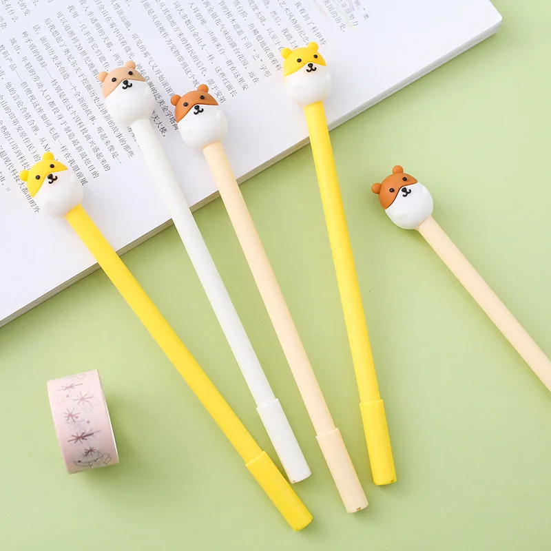 

36 pcs/lot Hamster Gel Pen Cute 0.5mm Black Ink Neutral pen office School writing Supplies Stationery gift
