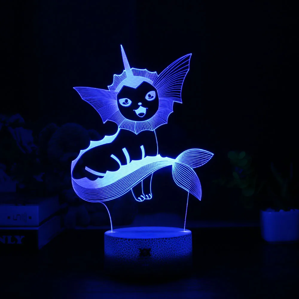 Популярная игра Покемон Eevee семейная серия 3D лампа USB мультфильм ночной Светильник СВЕТОДИОДНЫЙ 7 цветов Настольная лампа подарки для детей HUI YUAN бренд