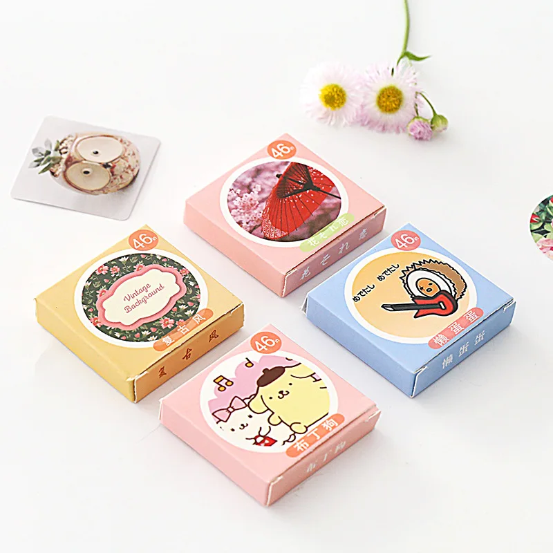 46 шт./кор. милые lotkawaii мини Бумага клей Стикеры s украшения Diy дневник в стиле Скрапбукинг уплотнения Стикеры канцелярские принадлежности, школьные принадлежности
