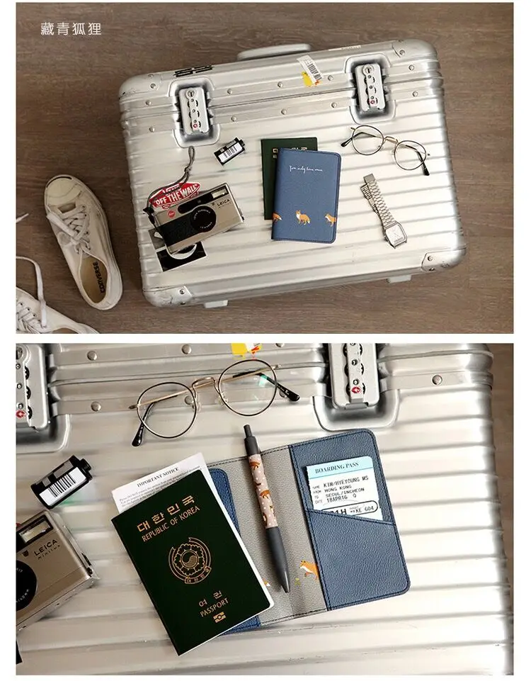 Фламинго кактус дорожная Обложка для паспорта ID банк держатель для карт сумки лиса девушки самолет билета медведь цветок Обложка для паспорта билета чехол