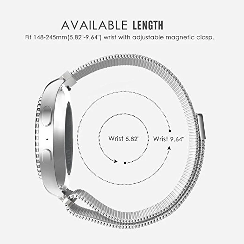 Ремешок для часов Samsung Gear S2/S3 классические Смарт часы 20 мм 22 размер нержавеющая