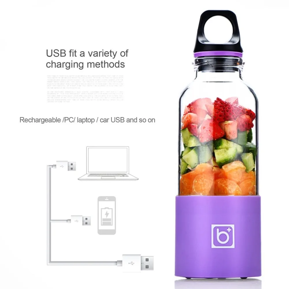 500 ML Портативный электрическая соковыжималка Кубок USB Перезаряжаемые блендер для фруктовых коктейлей соковыжималки соковыжималка для пищевые комбинаты смеситель