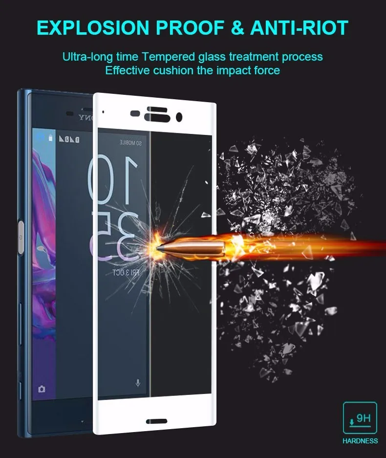 Для Sony Xperia XZ X Закаленное Стекло полное покрытие Защита экрана для Z A Dual F8332 F5122