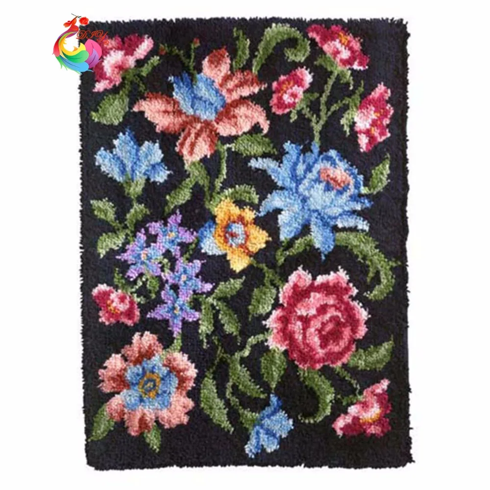 

Knitting Latch Hook Kit Rug set of crochet hooks DIY Craft Cross Stitch carpets and rugs set of knitting needlesBig size100x63cm