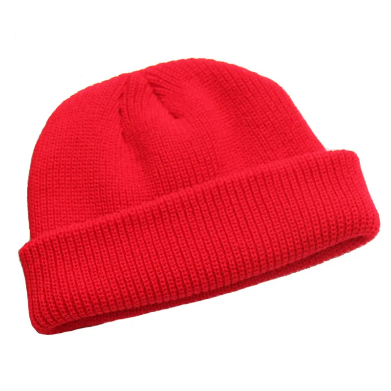Зимняя вязаная шапка унисекс однотонная в стиле хип хоп Теплая Шапочка бини