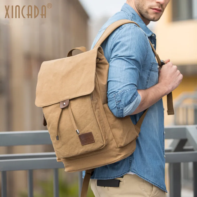 Высокое качество 15 дюймов ноутбук сумка рюкзак Для мужчин большой Ёмкость холст