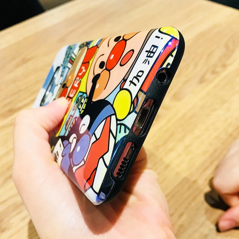 Милый мультфильм Anpanman blue ray Телефон чехол для samsung Galaxy S9 S8 плюс Примечание 8 S7 край