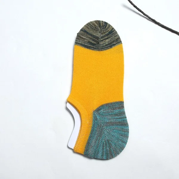 Yellow Socks 10 шт. = 5 пар/партия, летние мужские хлопковые носки до щиколотки для мужчин, деловой повседневный мужской пуловер с этническим элементом короткие мужские носки тапочки Meias - Цвет: Yellow Socks
