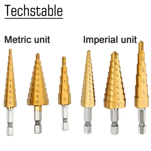 Ступенчатое сверло с титановым покрытием для металла, 3-12 мм, 4-12 мм, 4-20 мм