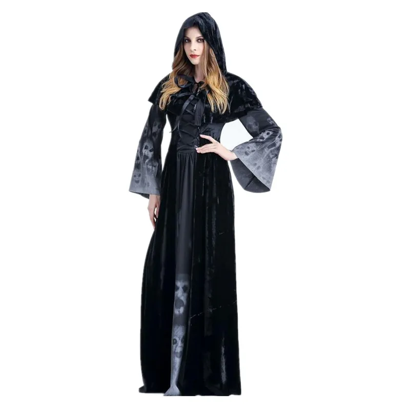 Новинка 2017 костюм на Хэллоуин темный вампир королева карнавальный платье для