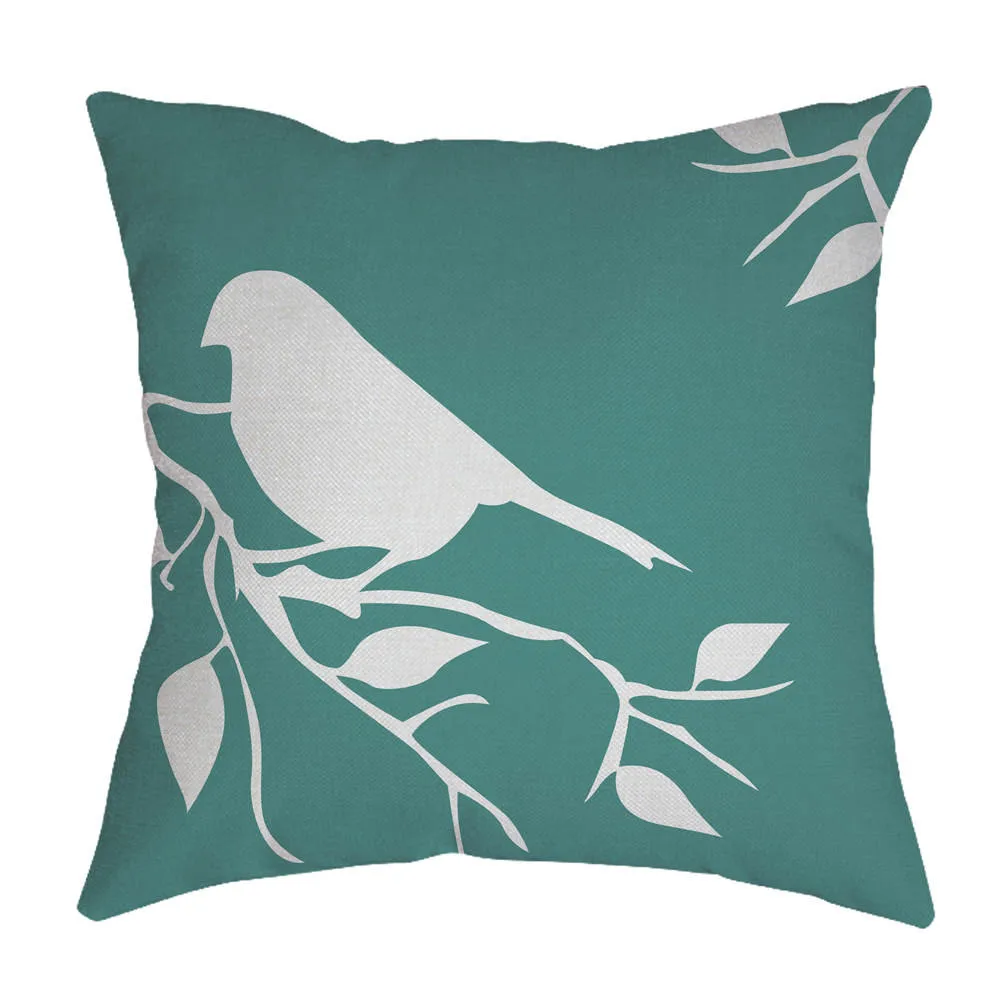 Квадратная декоративная наволочка для подушки из хлопка и льна с принтом птиц в