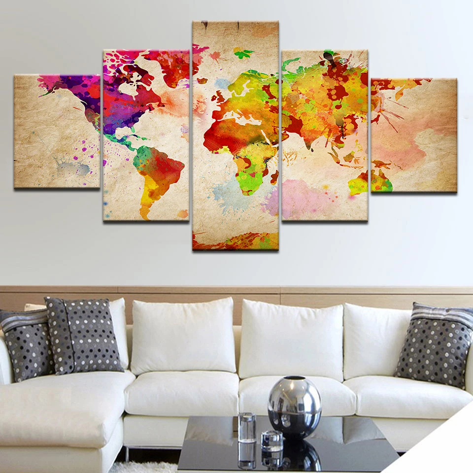 Домашний Декор для дома холст Абстрактные картинки гостиной 5 шт. Цвет мир