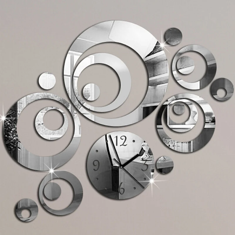 Настенные часы большие декоративные цифровые 3d-часы с акриловым зеркальным