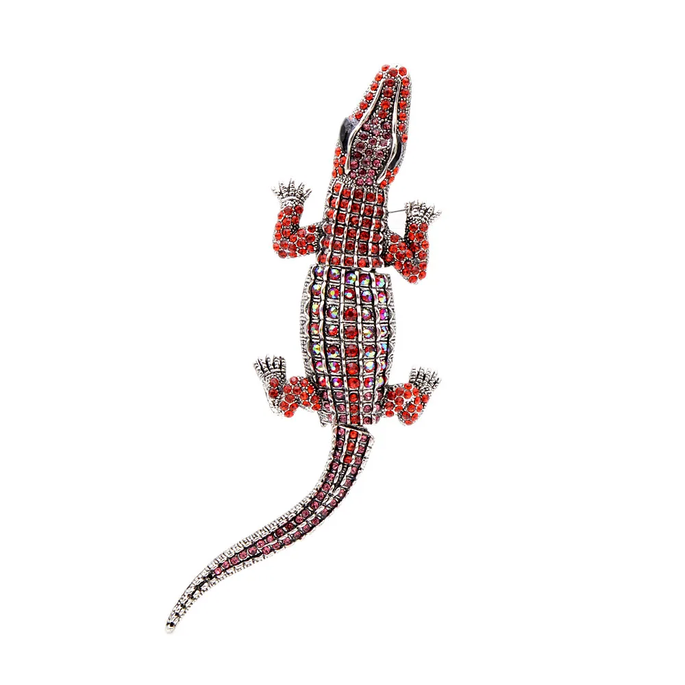 Винтажная женская брошь в виде крокодила CINDY XIANG необычное украшение со стразами