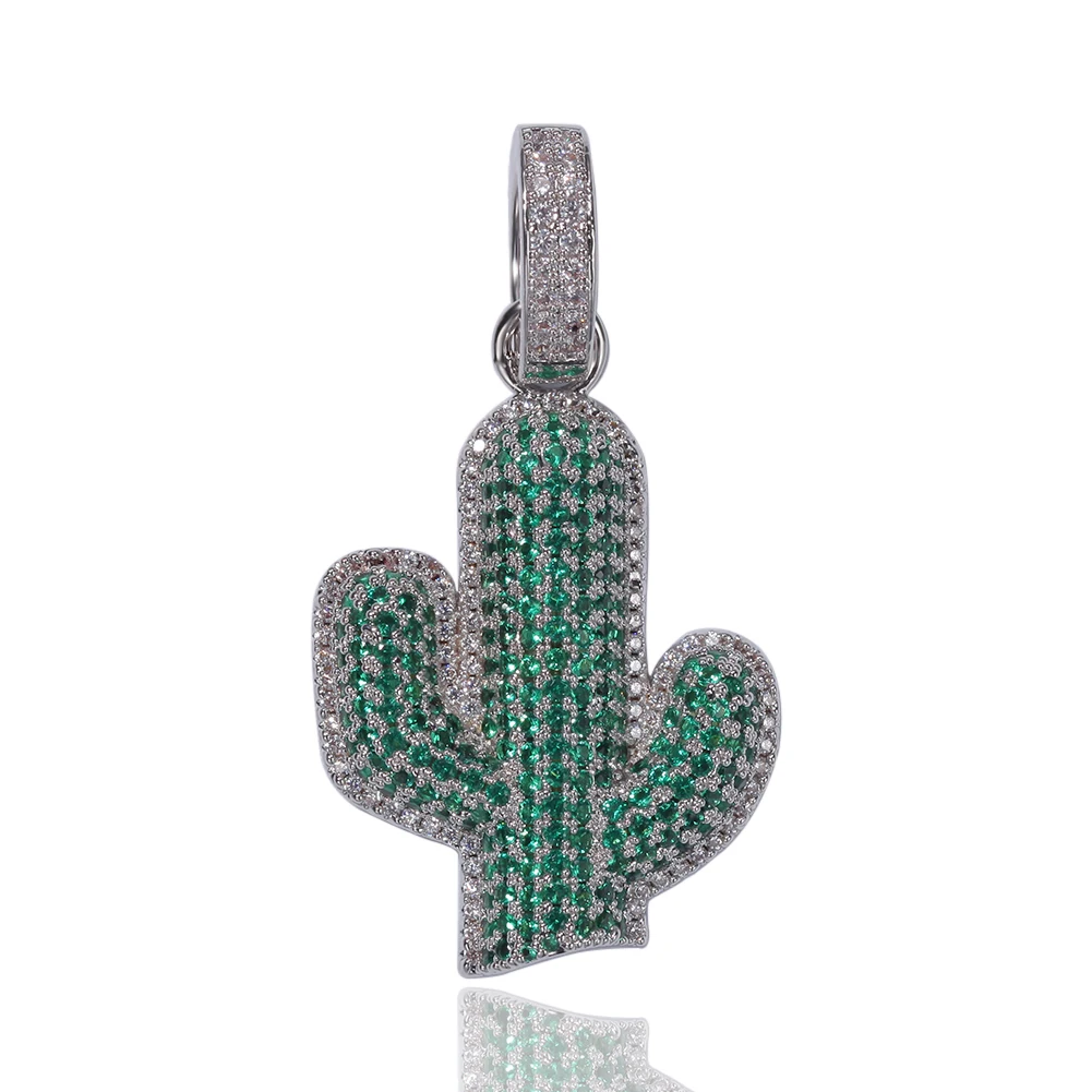 UWIN кактус Cz подвеска Bling Full Iced Out микро проложить Циркон теннис Chian рок колье панк для мужчин женщин ювелирные изделия Хип-хоп